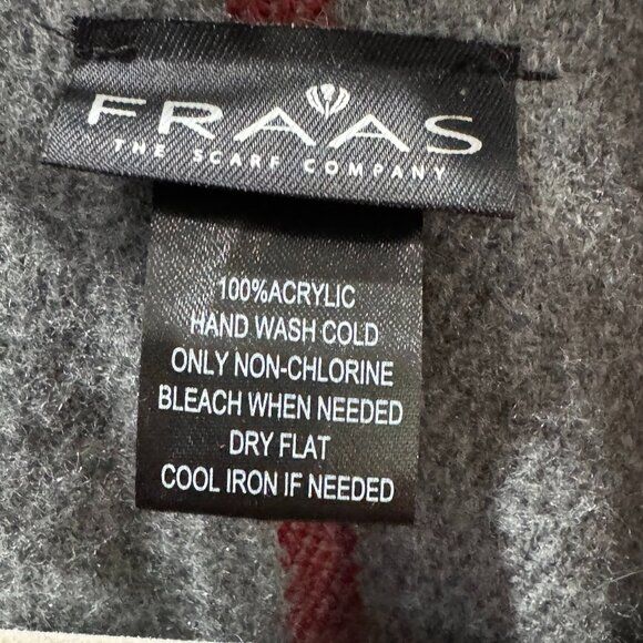 Fraas The Scarf Company Plaid Shawl Wrap – Gray/Black/Red Check, One Size - Picture 6 of 6